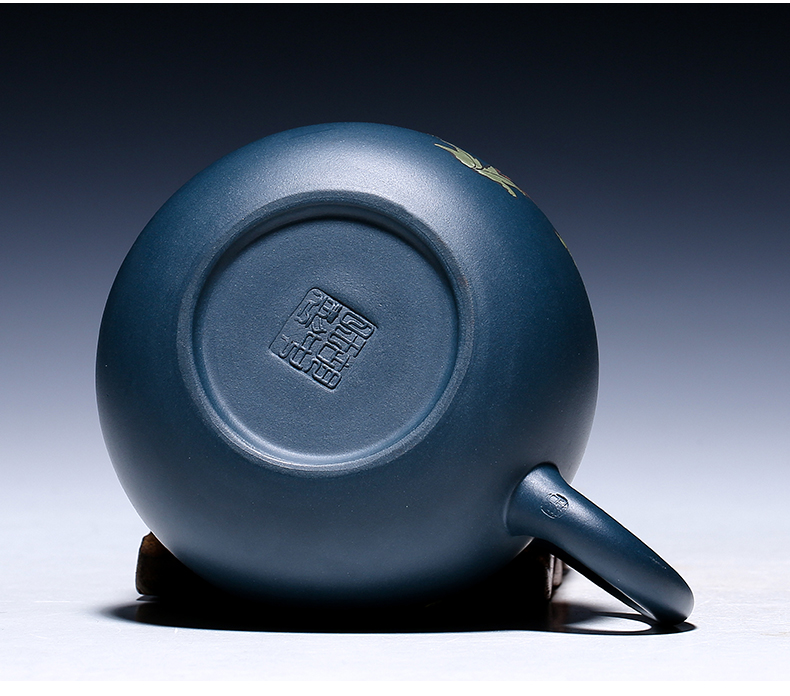 純手工紫砂壺，小巧琺瑯印花紫砂壺